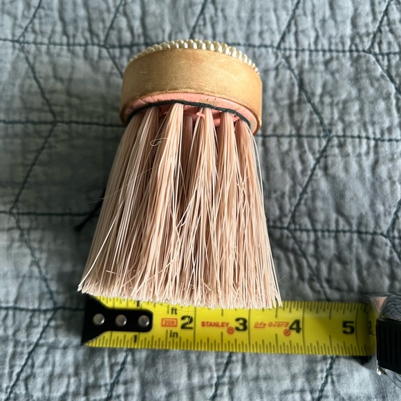 Vintage Hat Brush Light Pink Bristles And Faux Pearl Designed Top - Picture 7 of 7